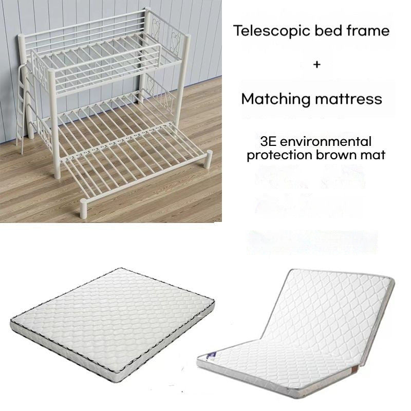 Upper and Lower Beds, Artwork Bed, Iron Frame Bunk Bed for Home, Pull Adjustable 1.8 Meters