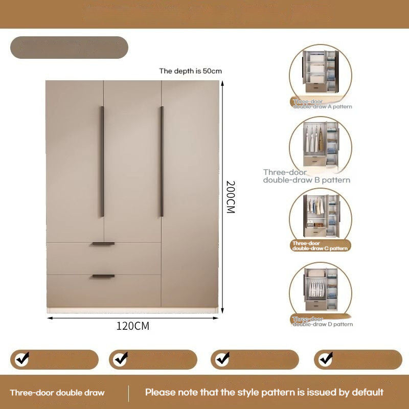 Solid Wood Home Bedroom Easy Assembly Two Door Storage Cabinet Small Wardrobe