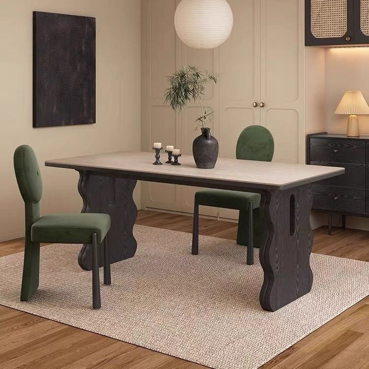 ส่วนนอร์ดิกสูง Hole Stone Board ตารางที่รองรับวินเทจในส่วนของสีดำและสีวอลนัทโบราณความหนาทนทาน 