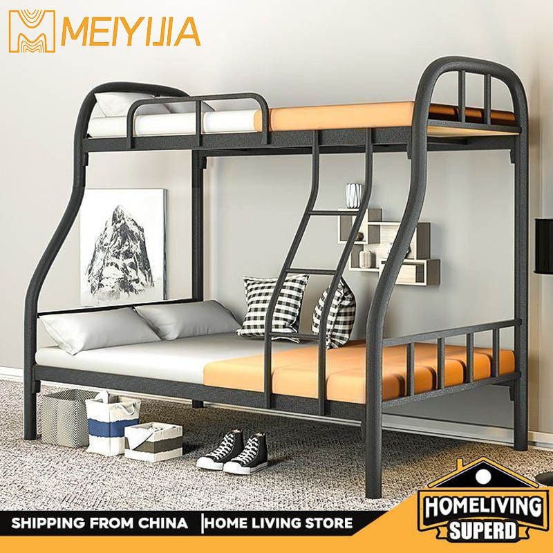 Iron art bunk bed, upper and lower iron shelf bed
