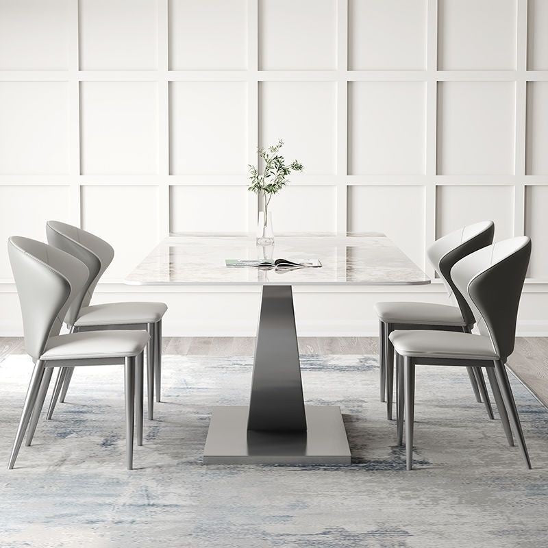 Modern Luxury Italian Moon Pattern Dining Table in Slate Gray