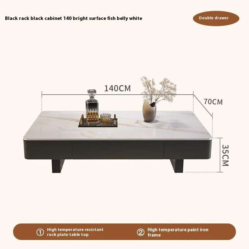 Italian Style Rectangular Stone High-end Living Room Coffee Simple Modern Table for Home