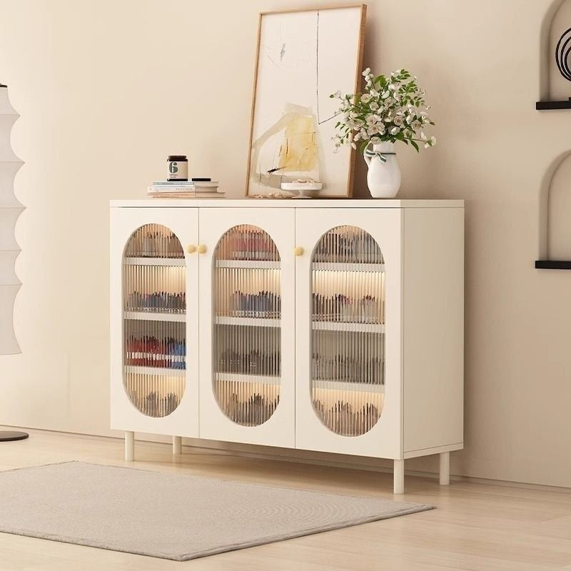 Storage Home Living Room Woven Rattan Door French Food High Capacity Shoe Cabinet