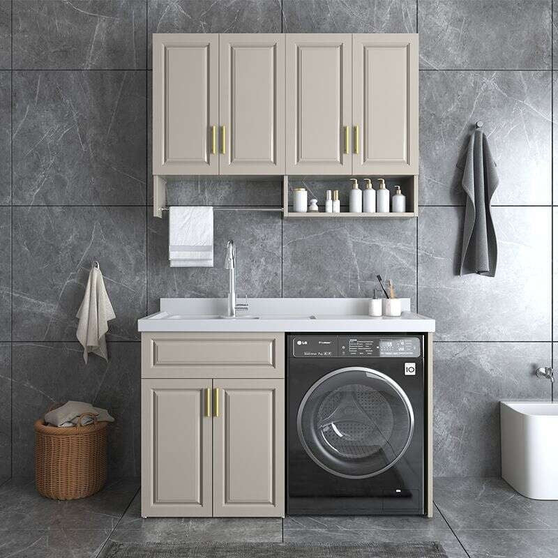 QW- Stainless Steel Storage Cabinet Bathroom Sink Washing Machine Counter