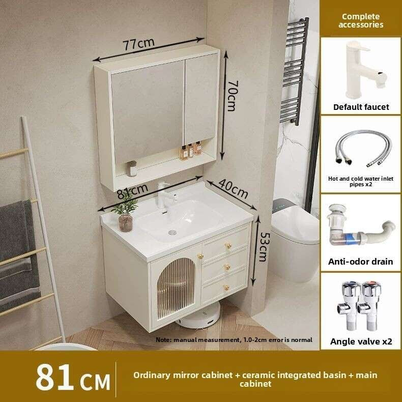QW- Smart glass cabinet for bathroom storage, width 40 cm.