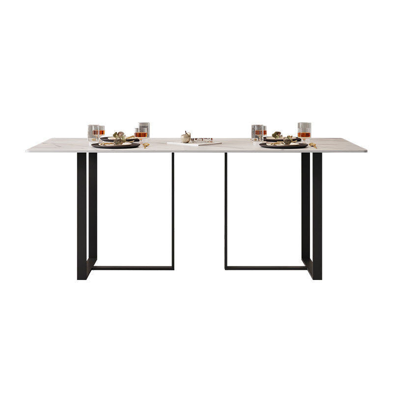 Marble dining table, chair set, Nordic style, square shape, modern minimalist for home.
