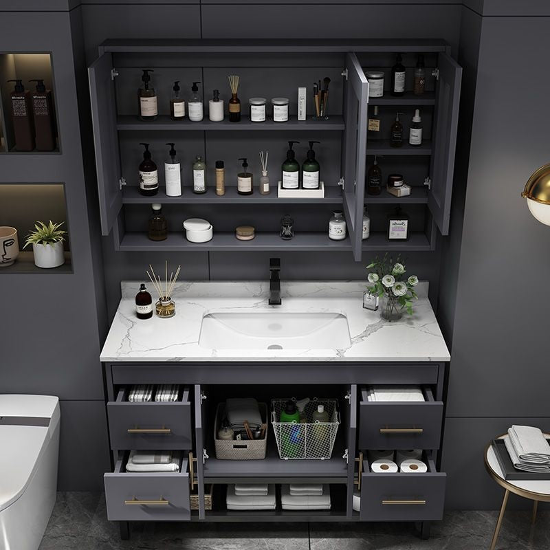 QW- Bathroom Smart Cabinet Modern Simple Ceramic Integrated Basin Washbasin Washstand Set