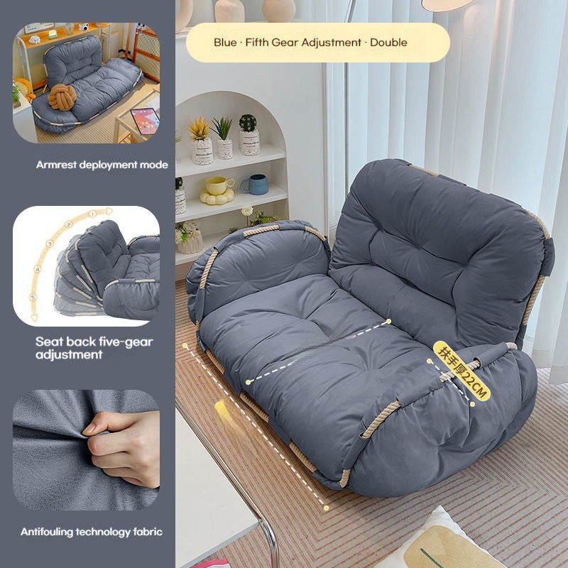 Teak Tatami Double Bedroom Living Room Balcony Small Sofa Lazy Chair