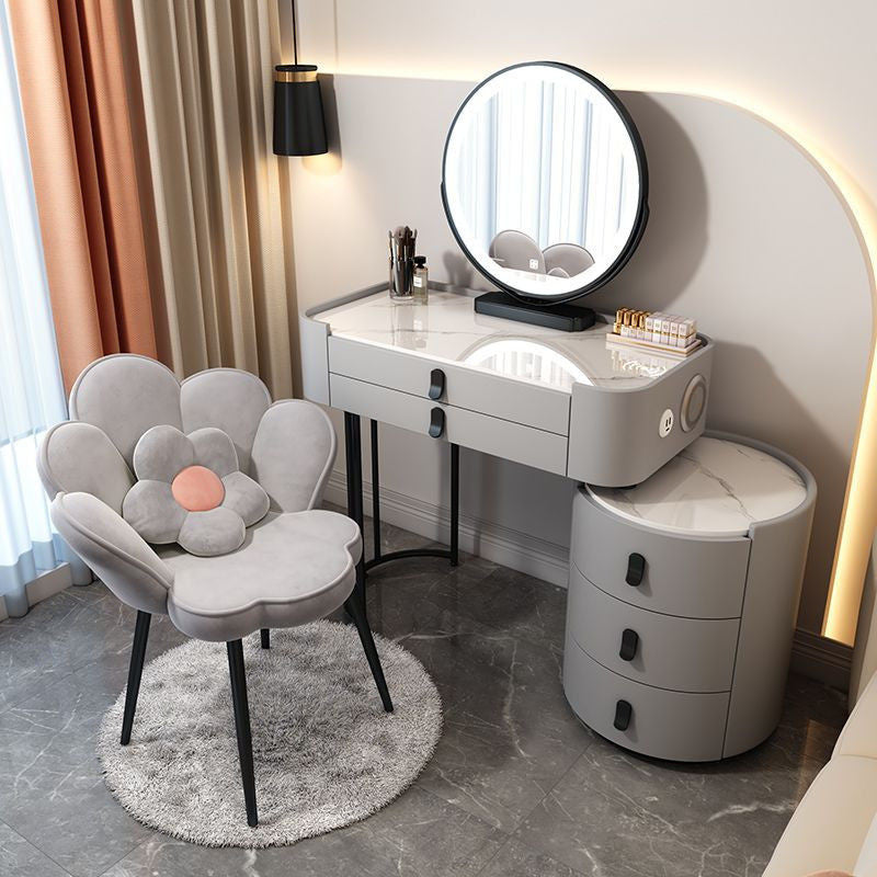 Simple solid wood smart bedroom table, multi-purpose dressing table with mirror, complete set