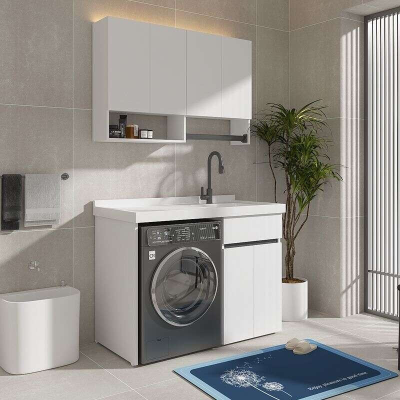QW- Stainless Steel Storage Cabinet Bathroom Sink Washing Machine Counter