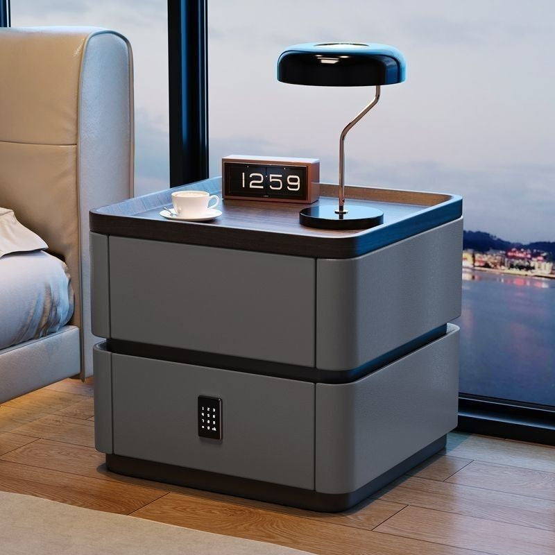 Elegant Decorative Table with Lock Modern Home Bedroom Italian Style Simple Storage Bedside Cabinet High-end Feeling