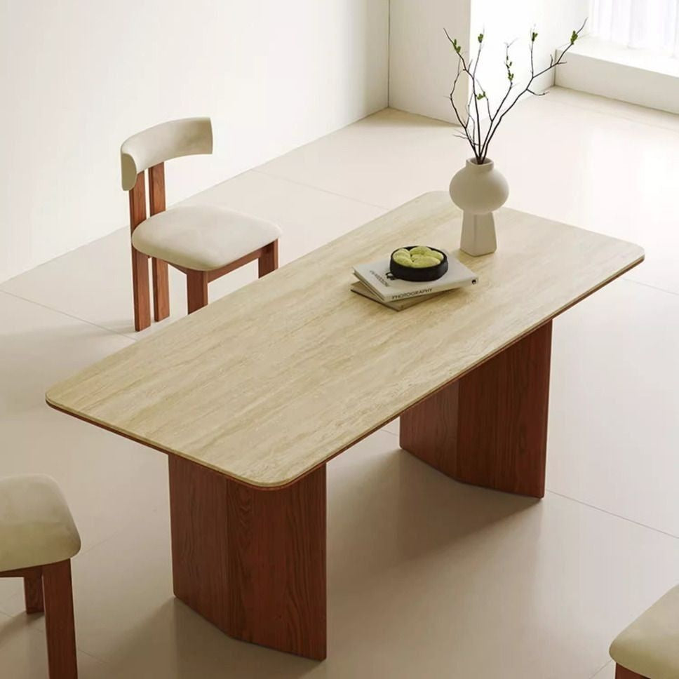 โต๊ะหินชนวน Travertine สามารถใช้พื้นที่ขนาดเล็กเพื่อรองรับสไตล์โมเดิร์น 