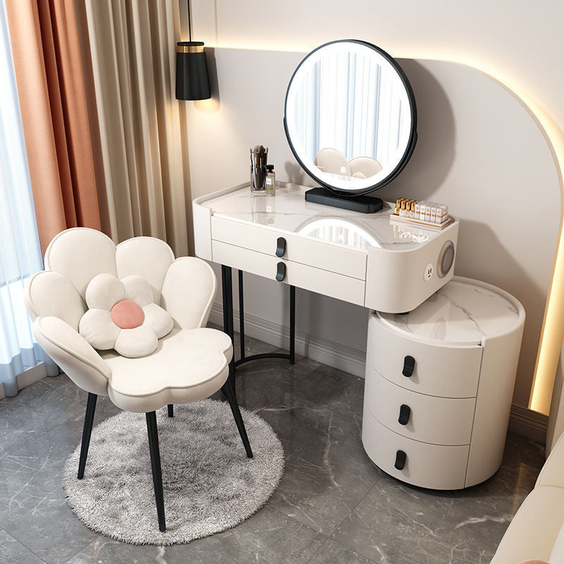 Simple solid wood smart bedroom table, multi-purpose dressing table with mirror, complete set