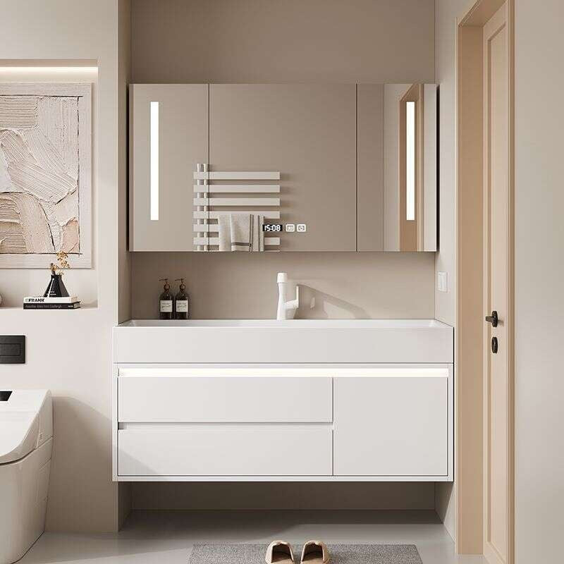 QW- Smart glass cabinet for bathroom storage, width 40 cm.