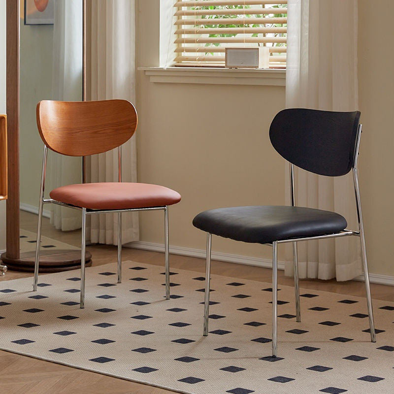 เก้าอี้วินเทจพร้อมพนักพิงร้านอาหารที่ออกแบบฝรั่งเศส 