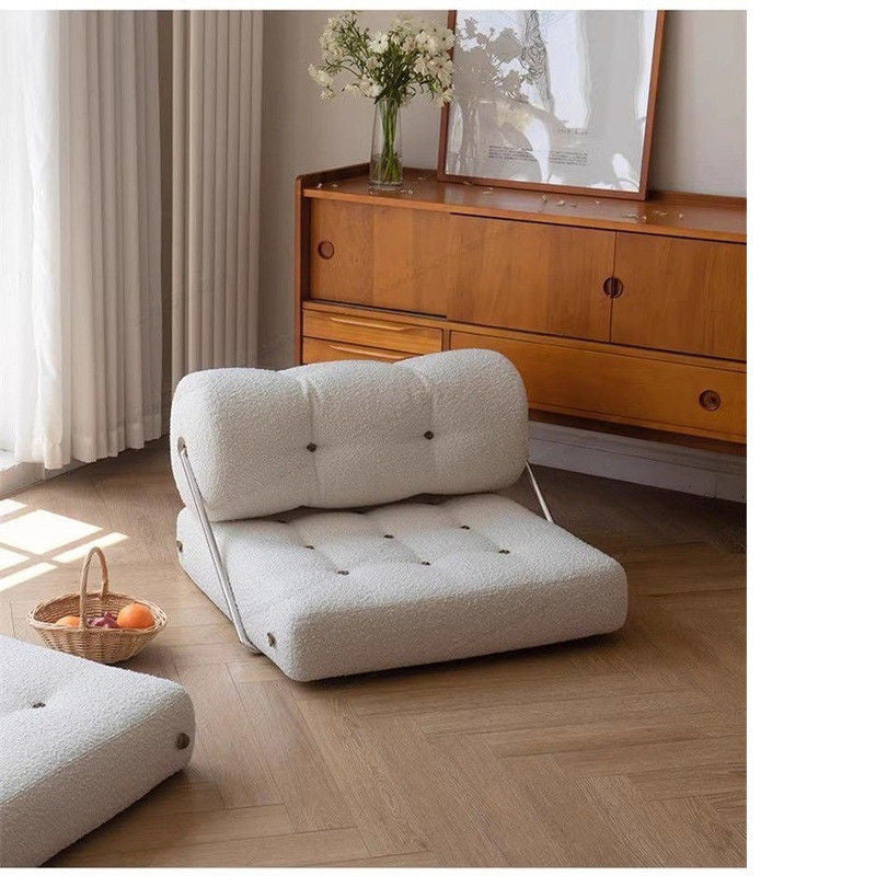 Simple Modern Fabric Living Room Lazy Sofa Foldable Single Bed Small Bedroom