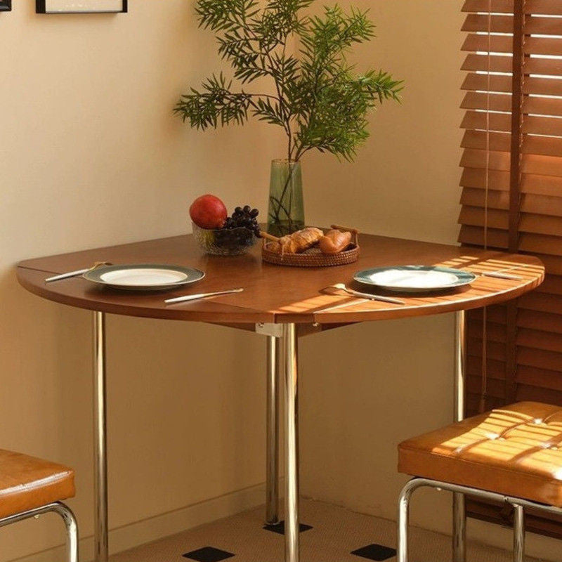 MASTERHOME โต๊ะพับได้ทรงกลมขนาดเล็กบ้านสแควร์โต๊ะรองรับสแตนเลสขาโต๊ะพับ 