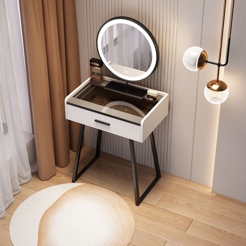 Solid Wood Storage Cabinet Simple Nordic Light Luxury Mirror Dressing Table