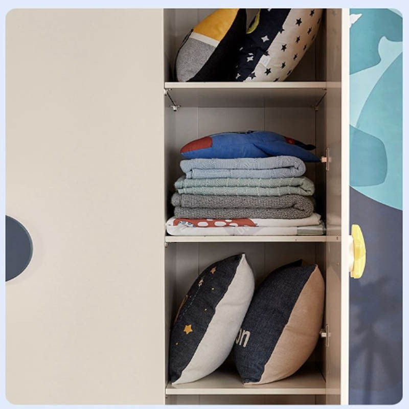 Wood Modern Simplicity Kids Closet Home Small Bedroom 3 Doors Prefabricated Wardrobe Cabinet