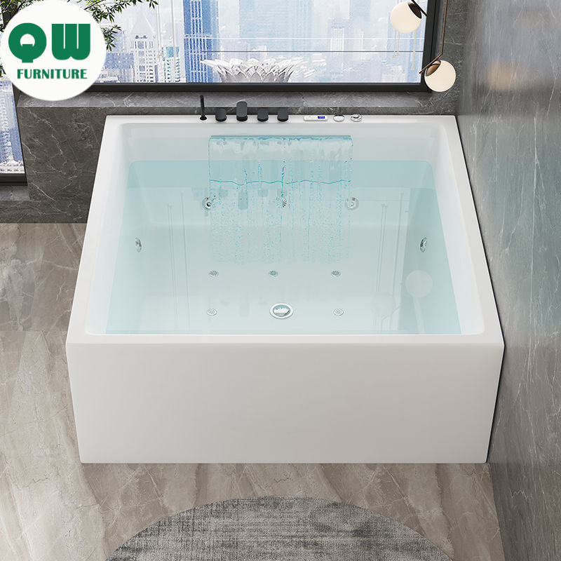 QW- Square Acrylic Heated Bathtub, Massage and Travel Bathtub