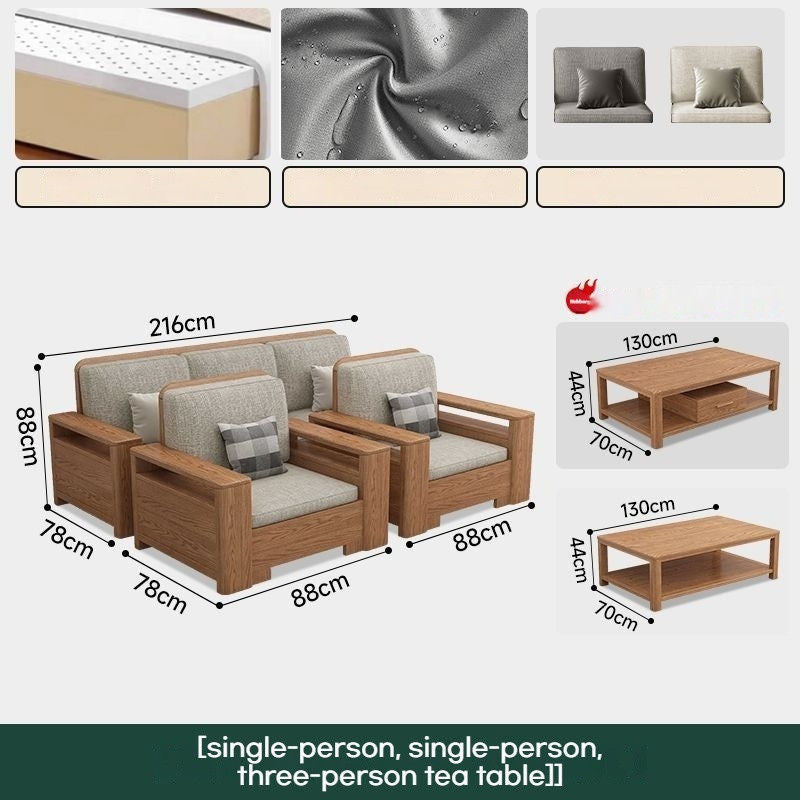 Nordic Fabric Solid Wood Furniture, Single Sofa, Double Sofa