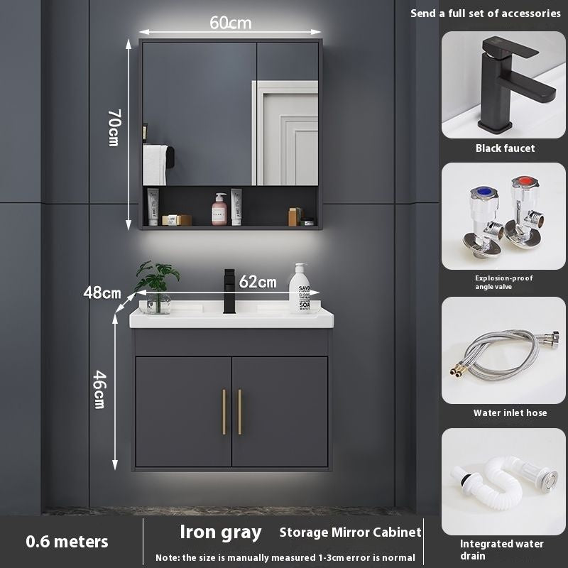 QW- Bathroom Smart Cabinet Modern Simple Ceramic Integrated Basin Washbasin Washstand Set