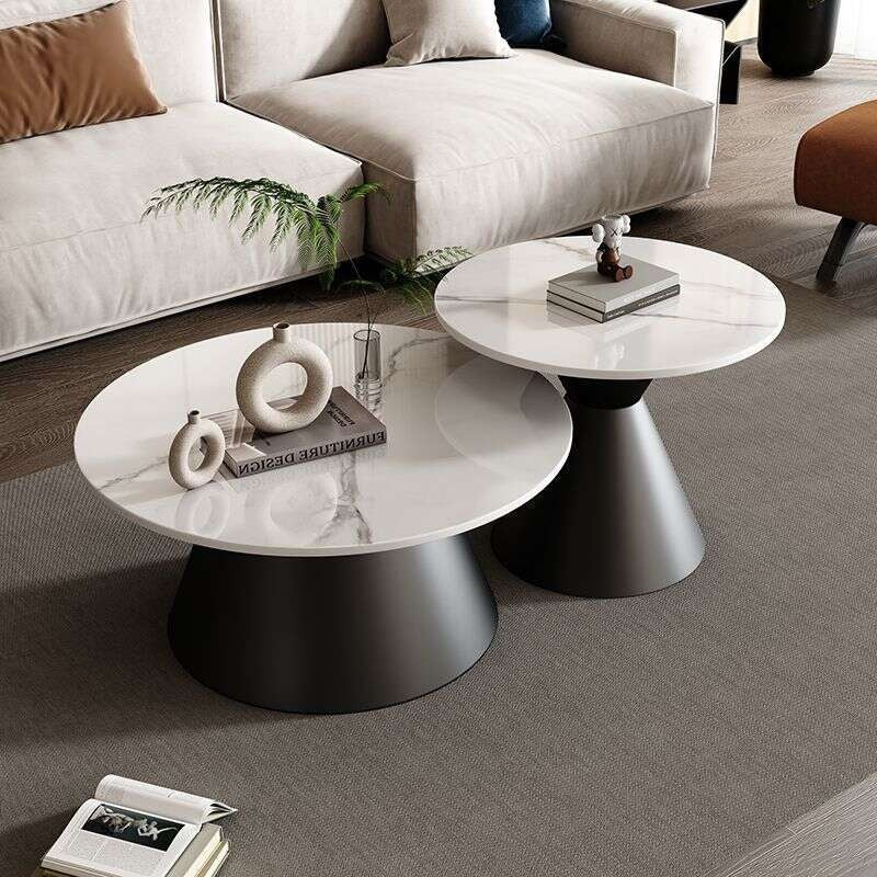 Slate Coffee Table Light and elegant coffee Sofa side for home living room, small round table