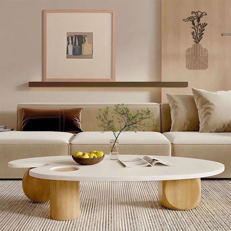 โต๊ะกาแฟ Nordic Modern Clouds Tea Table โต๊ะชาครีมสำหรับห้องนั่งเล่นที่บ้านเรียบง่ายบันทึกรูปร่างพิเศษ