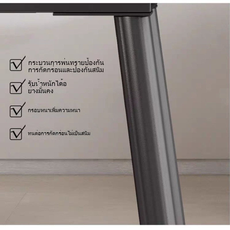 Italian light color elegant black with stone chairs combination modern simple home dining table