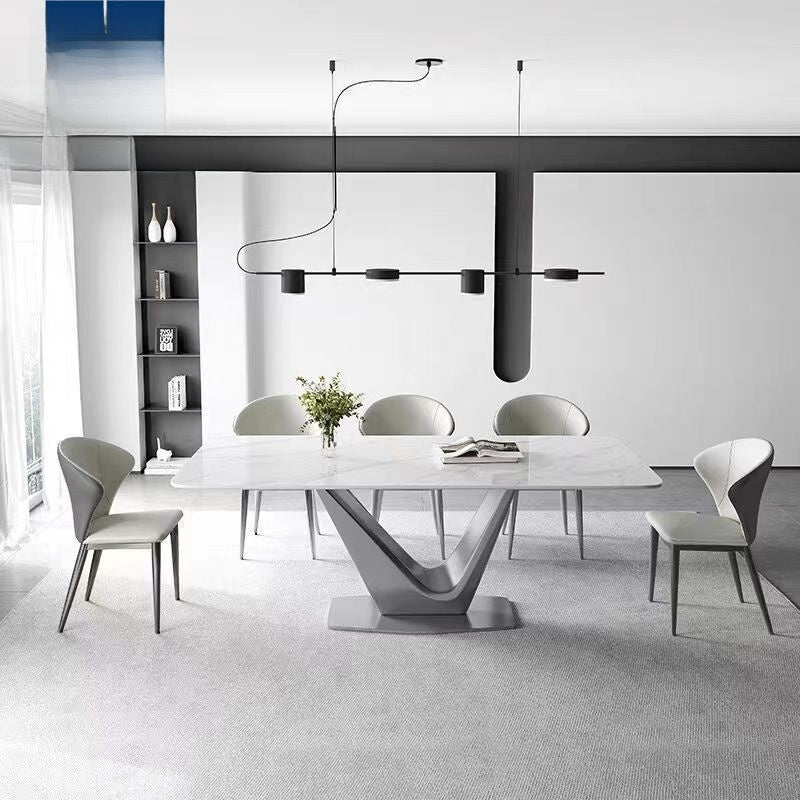 Italian Bench and Chairs - Modern Luxury Rectangular Dining Table Set