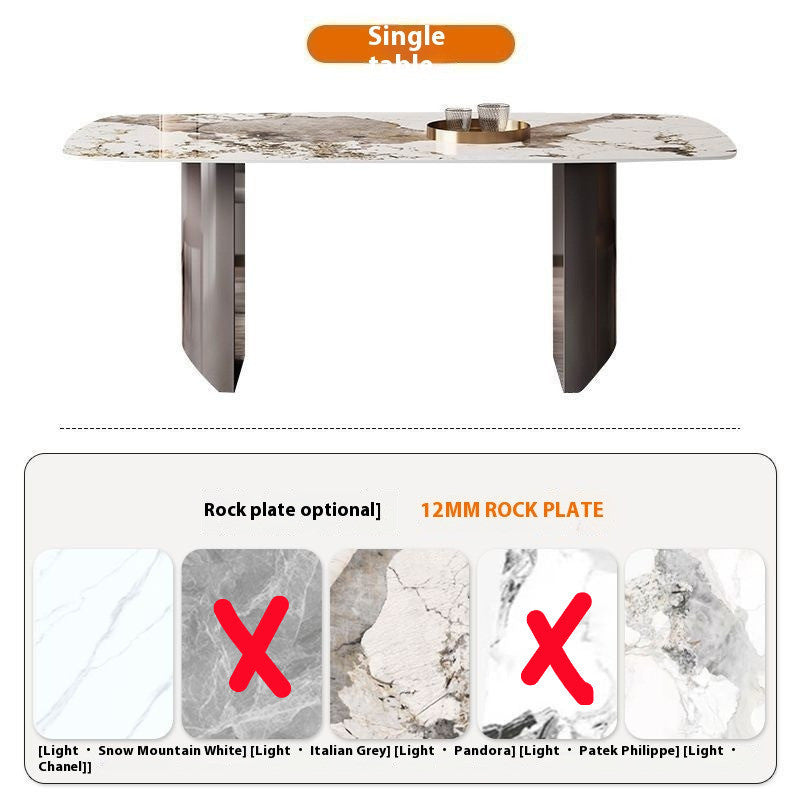 BKK Ready Stock Premium Italian Style Dining Table Square shape Elegant style stainless steel marble