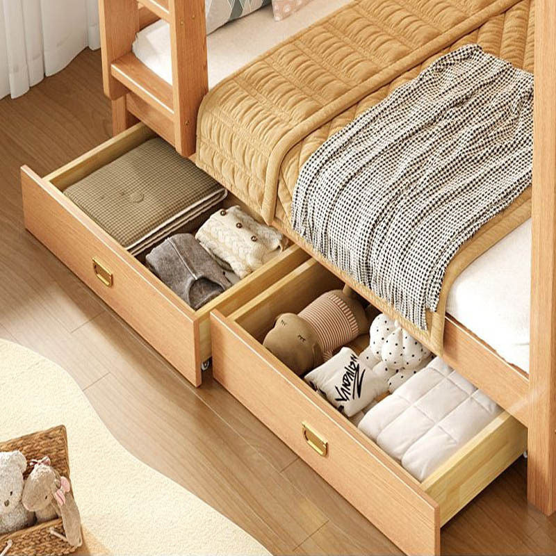 Home page, high low simple upper and lower wooden children's beds, bunk beds
