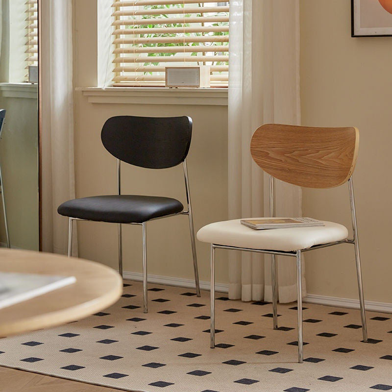 เก้าอี้วินเทจพร้อมพนักพิงร้านอาหารที่ออกแบบฝรั่งเศส 