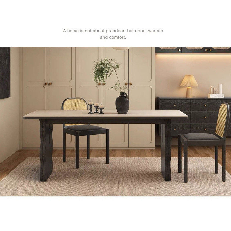 ส่วนนอร์ดิกสูง Hole Stone Board ตารางที่รองรับวินเทจในส่วนของสีดำและสีวอลนัทโบราณความหนาทนทาน 