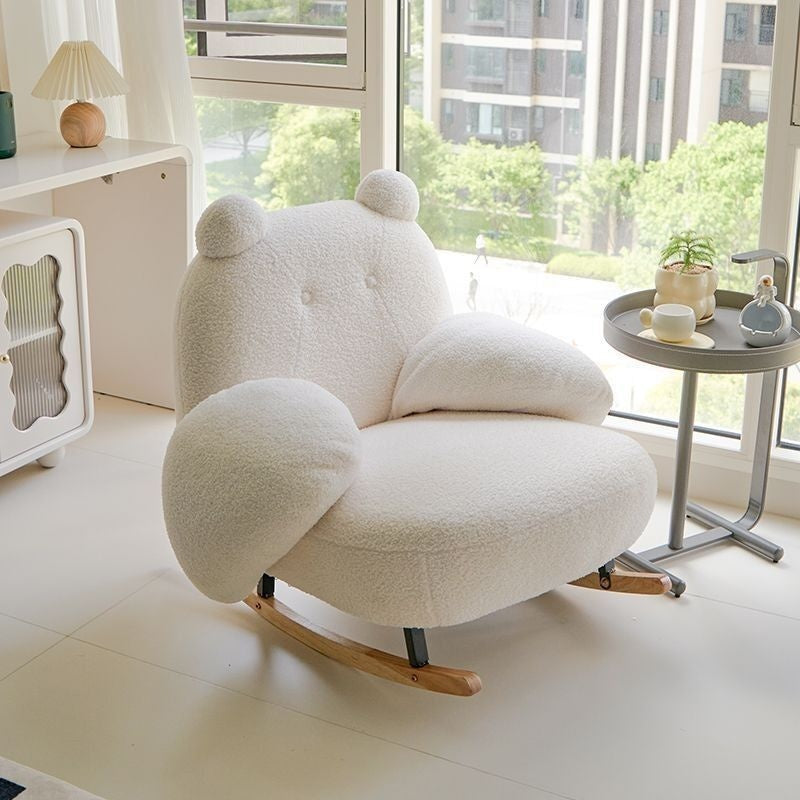 Cream Wind Single Rocking Living Room Little Bear Chair Sofa Bedroom Leisure