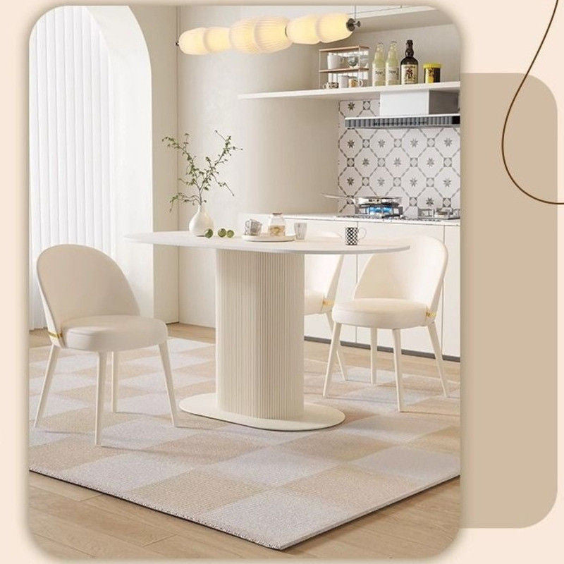 นอร์ดิกเจ้าหญิงโต๊ะอาหารขนาดเล็กครอบครัวโต๊ะอาหารห้องนั่งเล่นโต๊ะอาหารสไตล์ครีม 