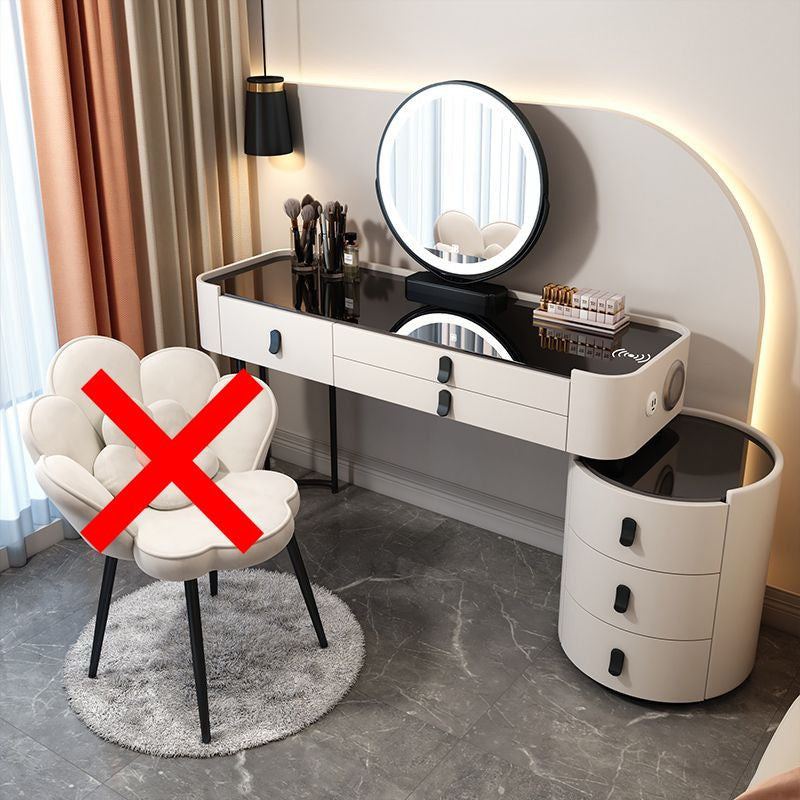 Simple solid wood smart bedroom table, multi-purpose dressing table with mirror, complete set