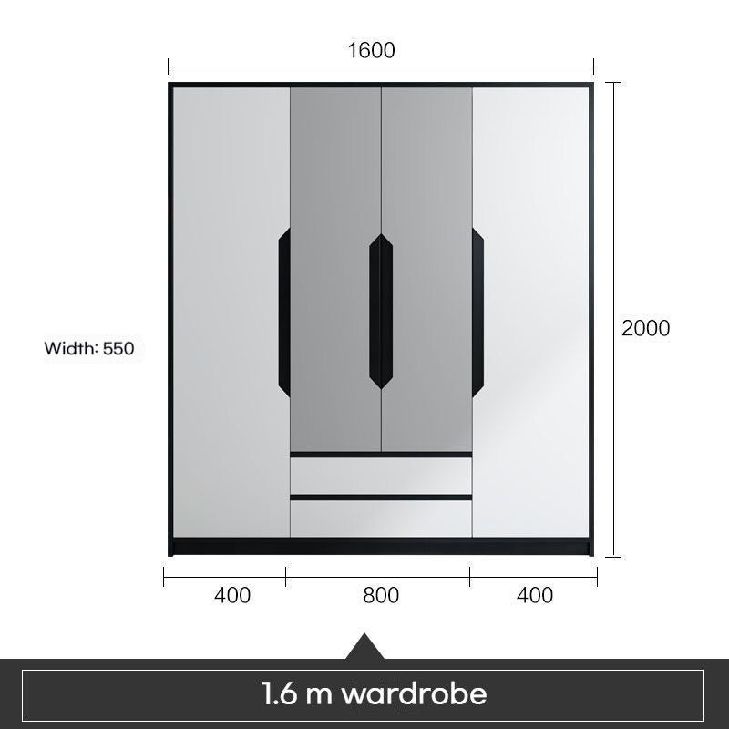 Nordic Modern Small Home Bedroom Cabinet 2 3 Doors Storage Wardrobe Simple Open Door
