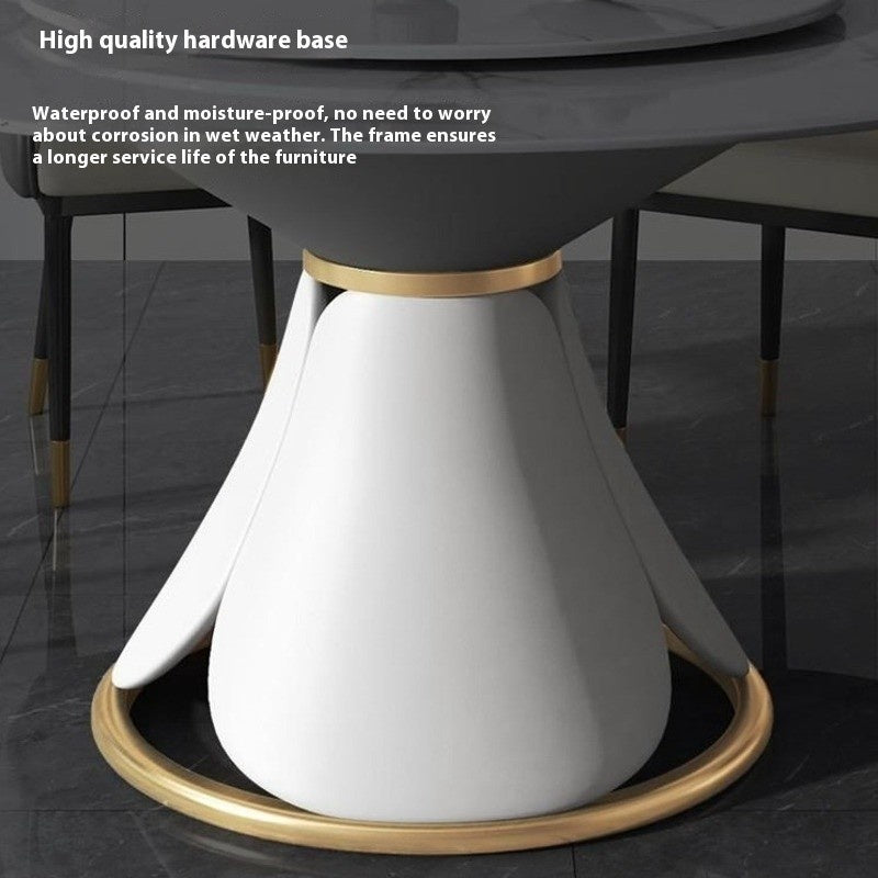 BKK Ready StockModern Luxury Round Marble Dining Table Set with Rotating Base Premium Italian Style For home use