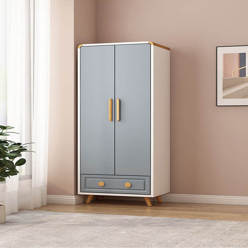Solid Wood Bedroom Double Open Door Storage Cabinet Simple Wardrobe Multiple Sizes