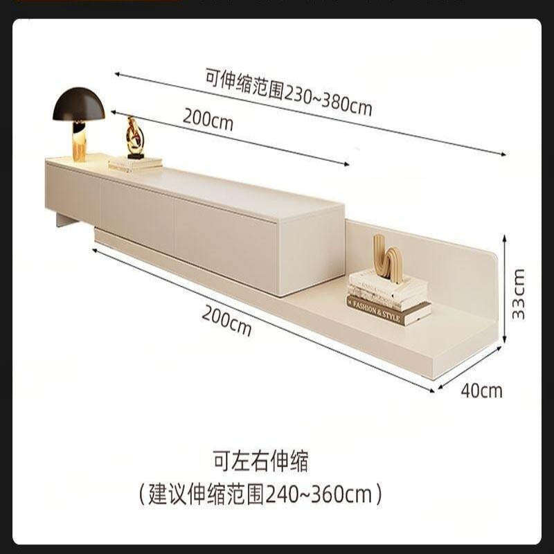 and Coffee Table Set, Expandable TV Stand, Modern Minimalist Floor Cabinet