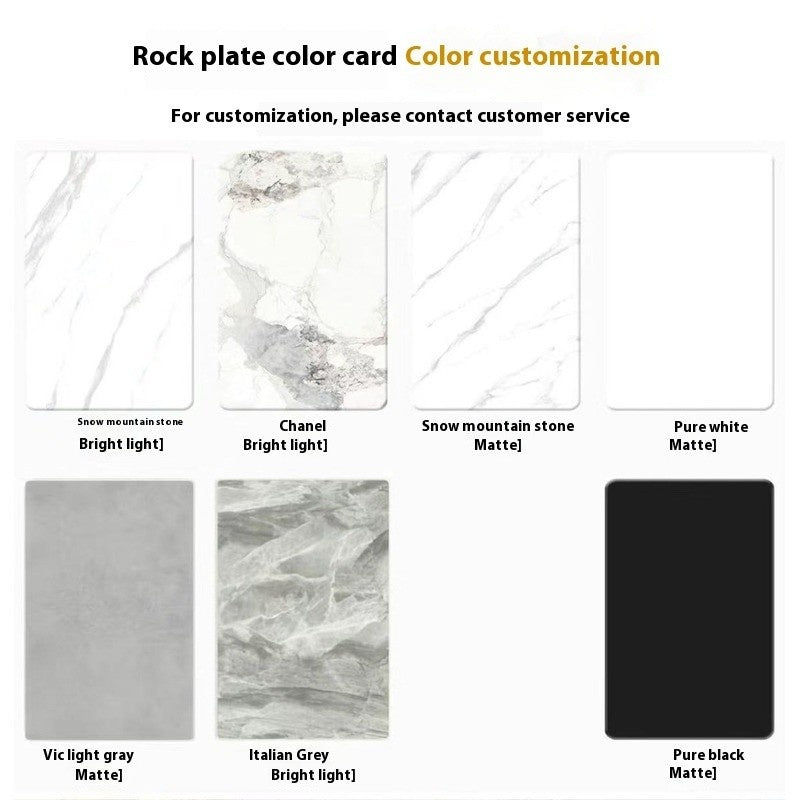 Minimalist Italian Granite Dining Table Rectangular Carbon Steel Edge with Full Support Base