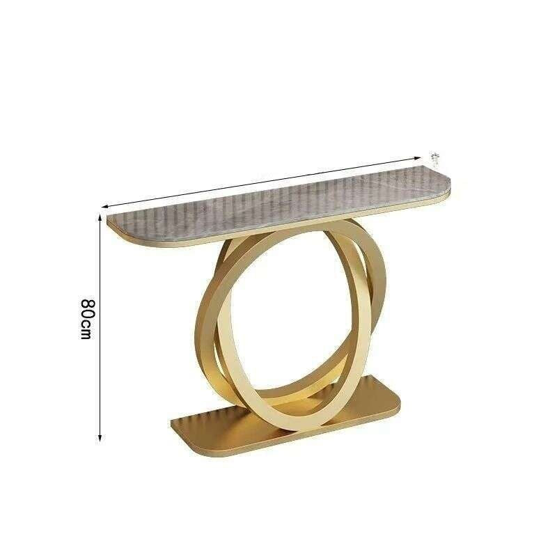 Light luxury tea Italian style room divider semi-circular modern, minimalist, wall-mounted, stone console table, end table