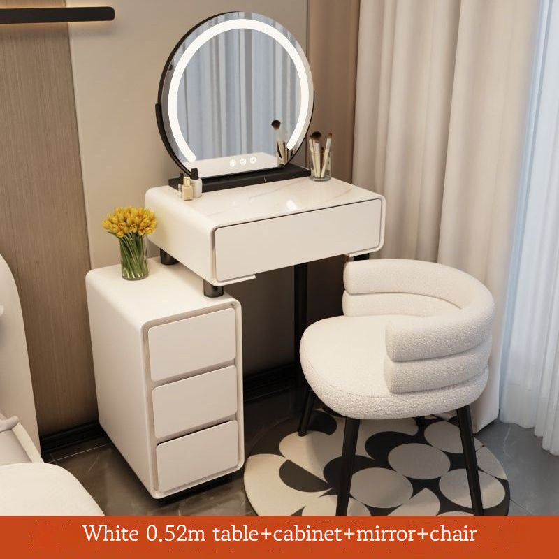 Solid Wood Table Cabinet, All In One Rock Board Dressing Table, Multipurpose, Large Capacity