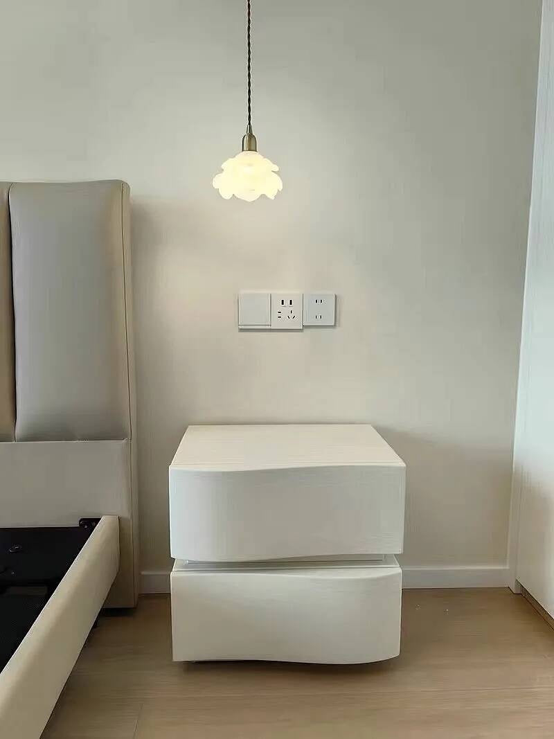 Modern and simple bedside table plus three shelves with multi-purpose light, wind cream.