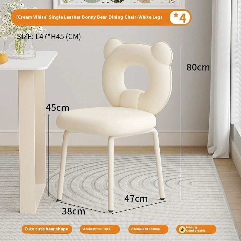 Cream Style Dining Table with Stone Top and Compact Elegant Chairs for Home Kitchen.