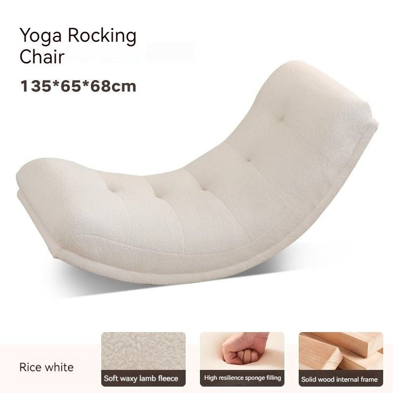 Simple Vintage Style Wind Sofa Lazy Moon Rocking Single Lounge Chair Small Caterpillar Leather Living Room