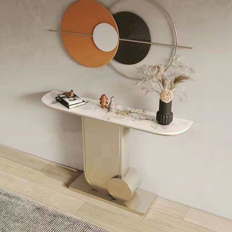 Italian Marble Entrance Hall Cabinet Luxury Living Room Minimalist Style Hallway Table Slim Strip Wall-mounted hallway display rack