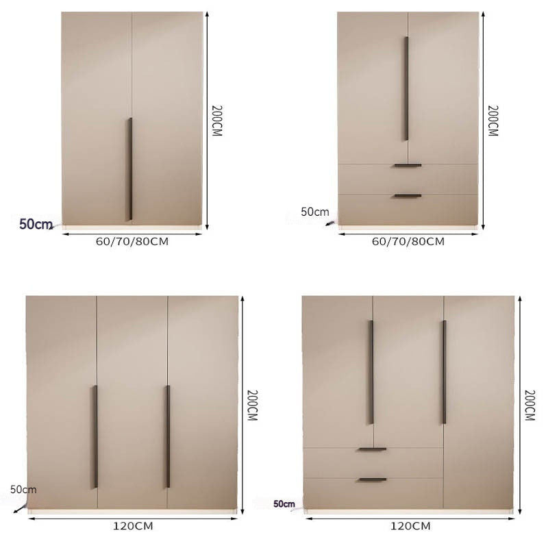 Solid Wood Home Bedroom Easy Assembly Two Door Storage Cabinet Small Wardrobe