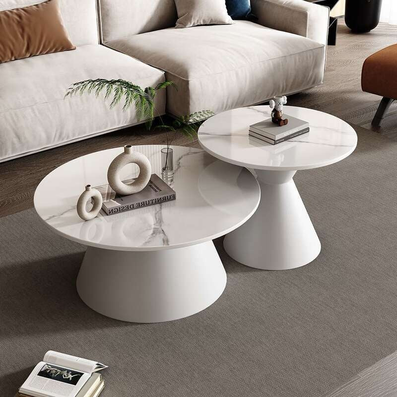 Slate Coffee Table Light and elegant coffee Sofa side for home living room, small round table